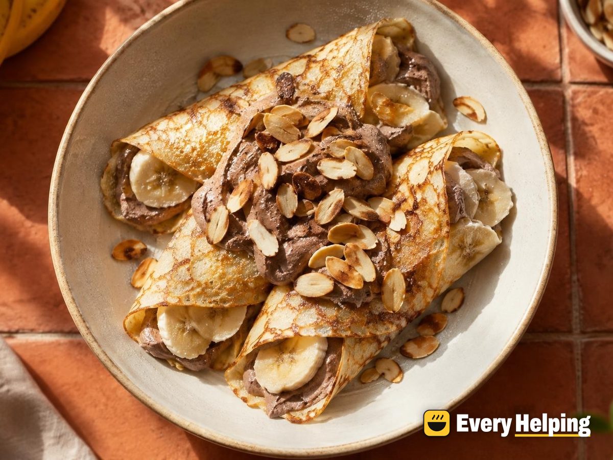 Banana Crêpes with Whipped Cocoa Cream