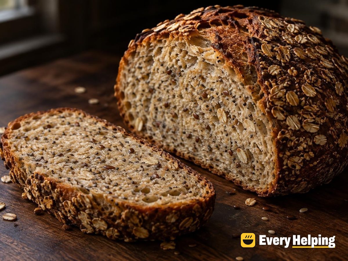 Maple Oat-Crusted Chia and Flax Sourdough Boule