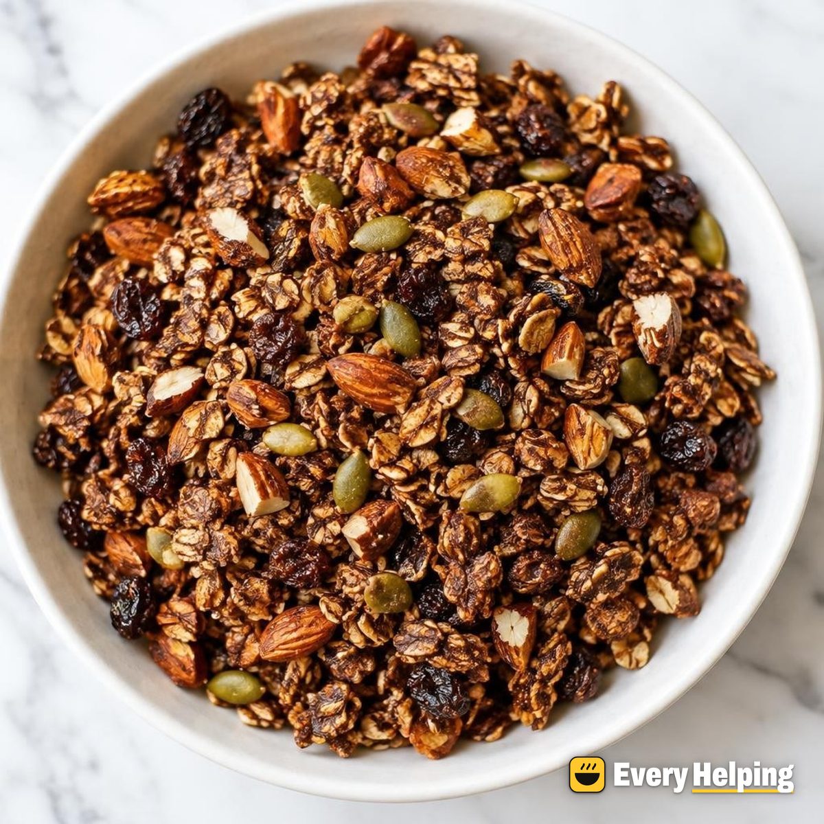 Skillet Cocoa Almond Granola with Pepitas