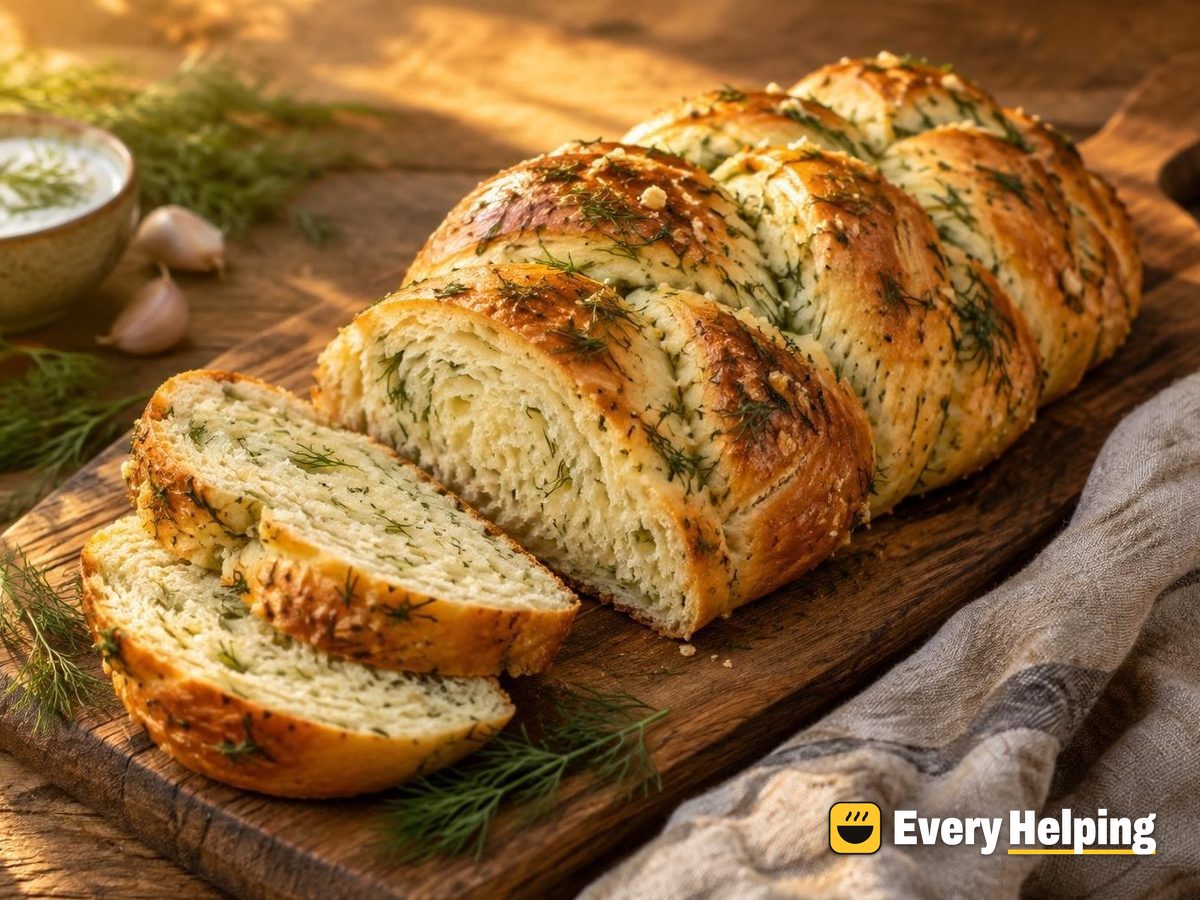 Garlic Dill Yogurt Braid with Butter Brush