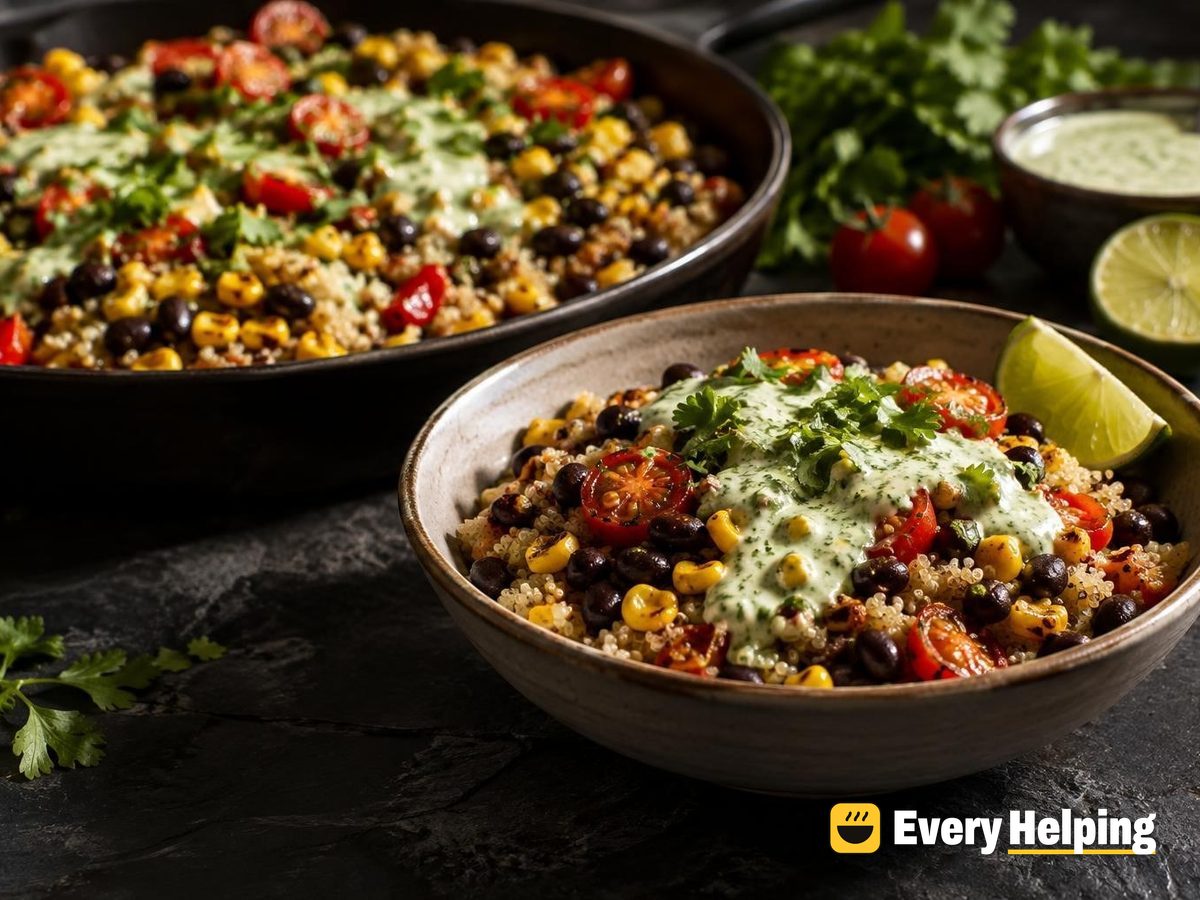 Black Bean Quinoa Bowls with Cilantro-Lime Sauce