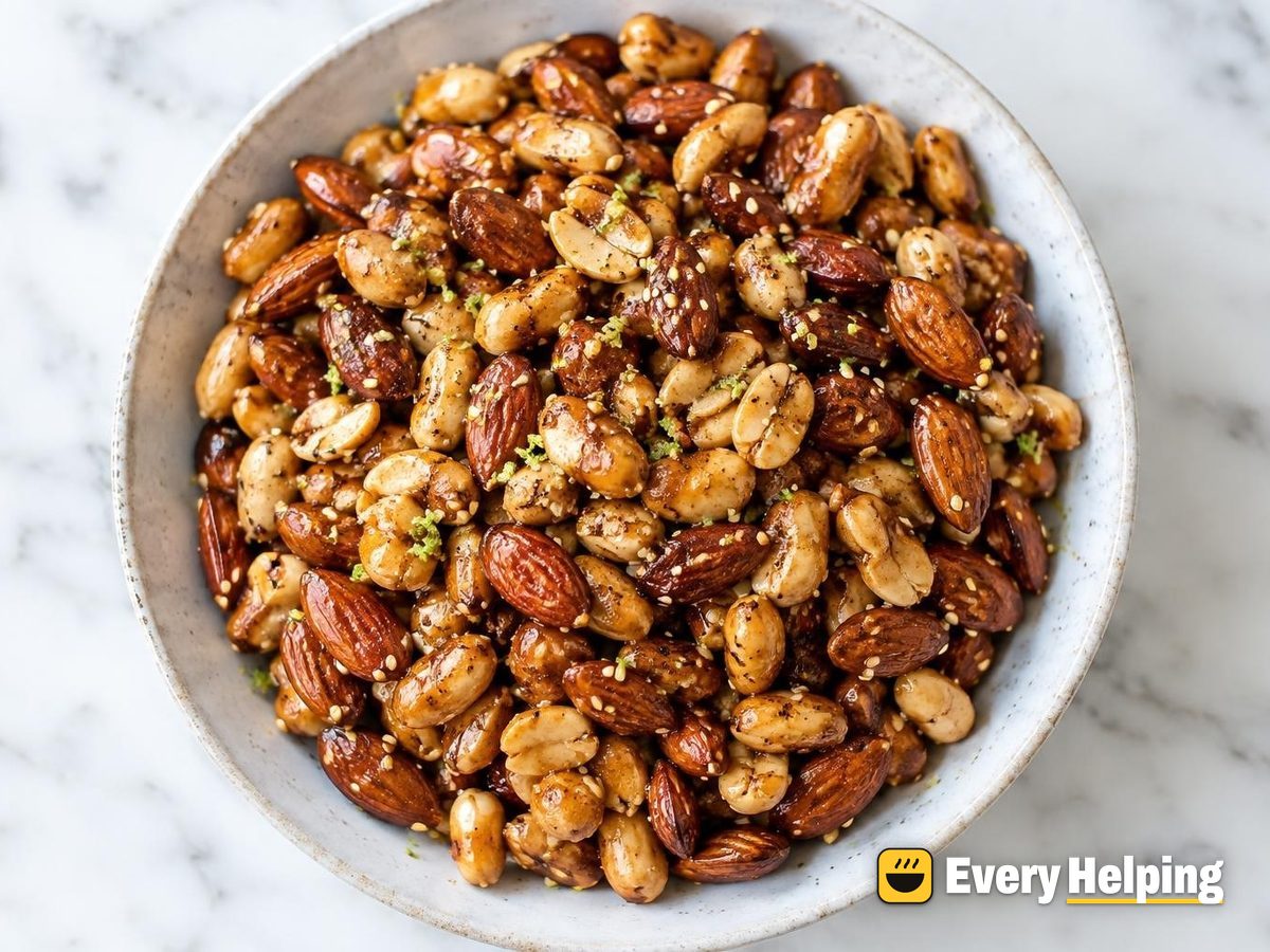 Lime Black Pepper Peanuts with Sesame Crunch