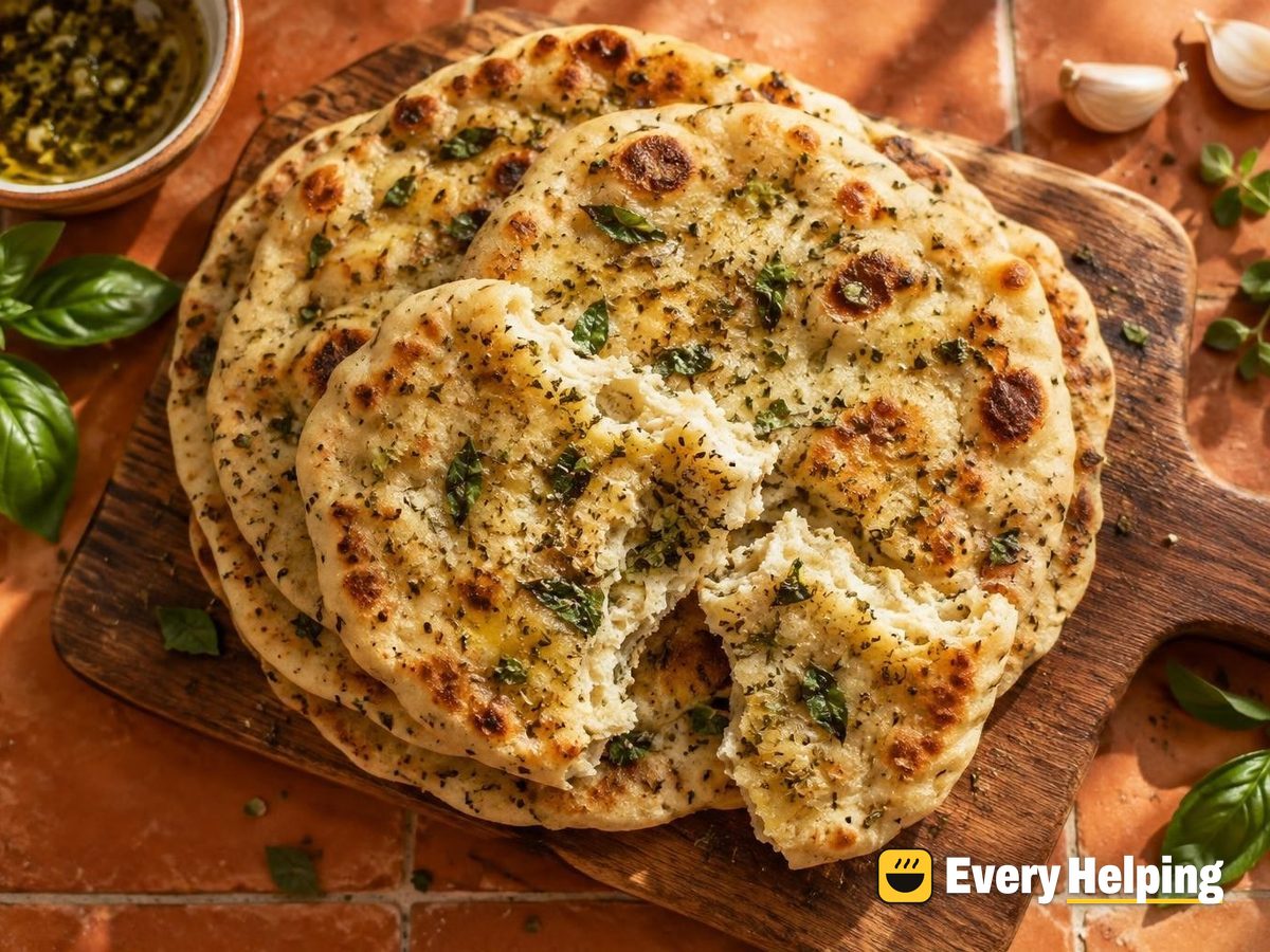 Basil-Oregano Yeasted Skillet Flatbreads