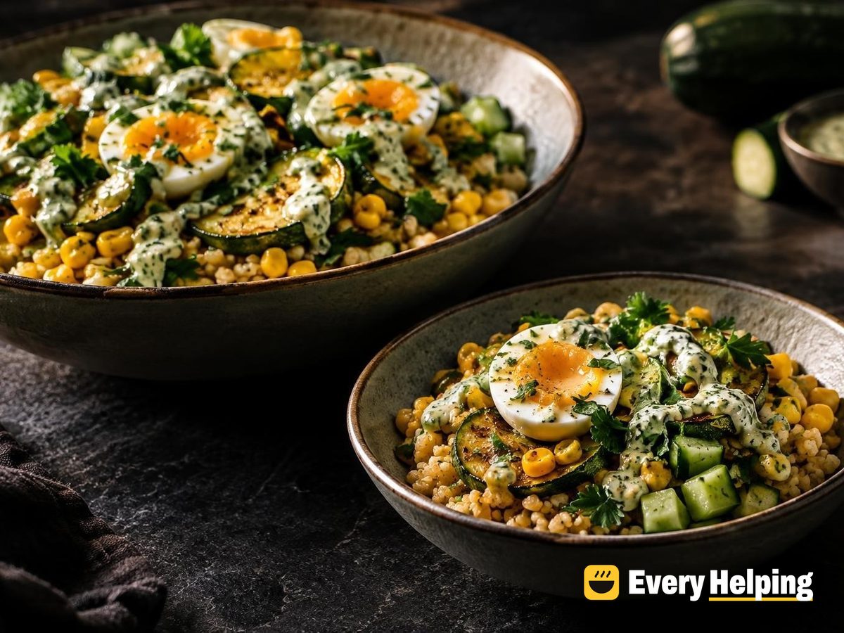 Jammy Egg Bulgur Bowls with Herby Tahini
