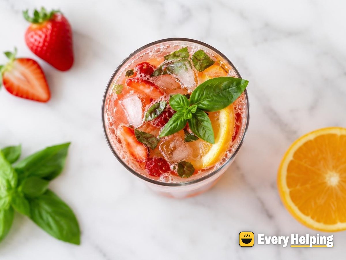 Strawberry Basil Balsamic Spritz