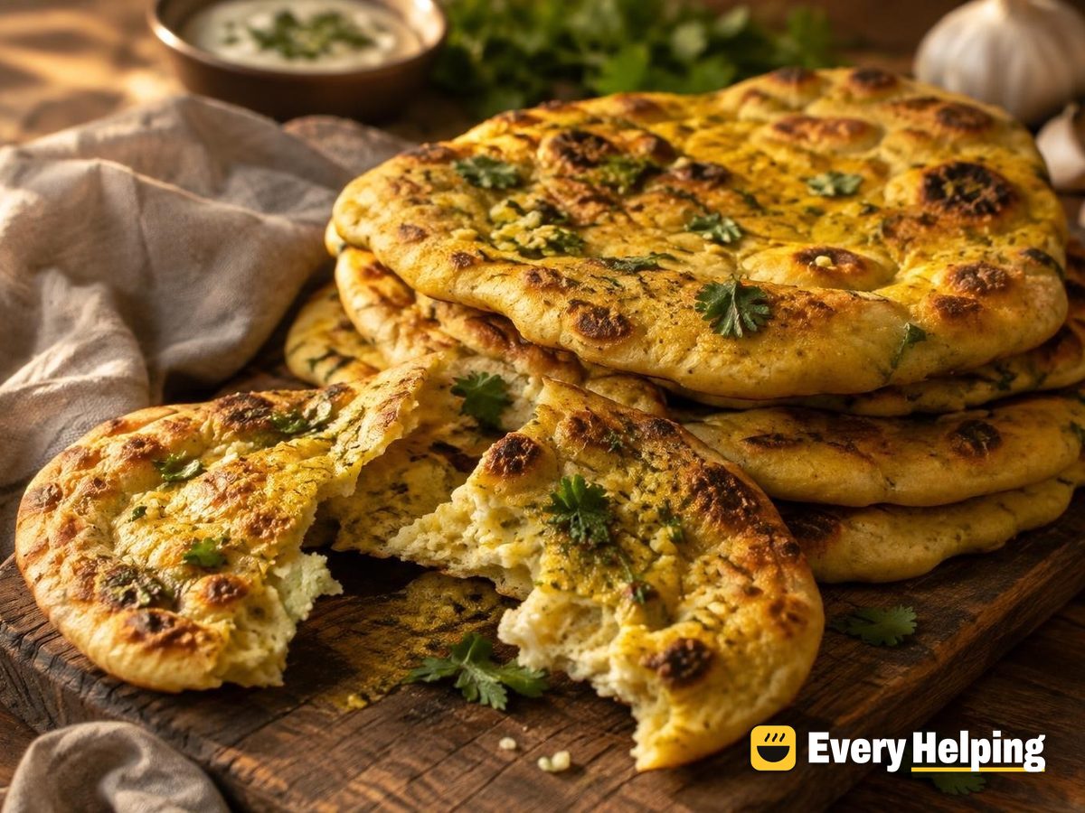 Cinnamon-Turmeric Garlic Butter Naan