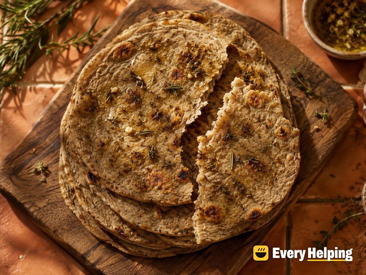 Toasted Cumin Rye Tortillas with Rosemary-Thyme Oil