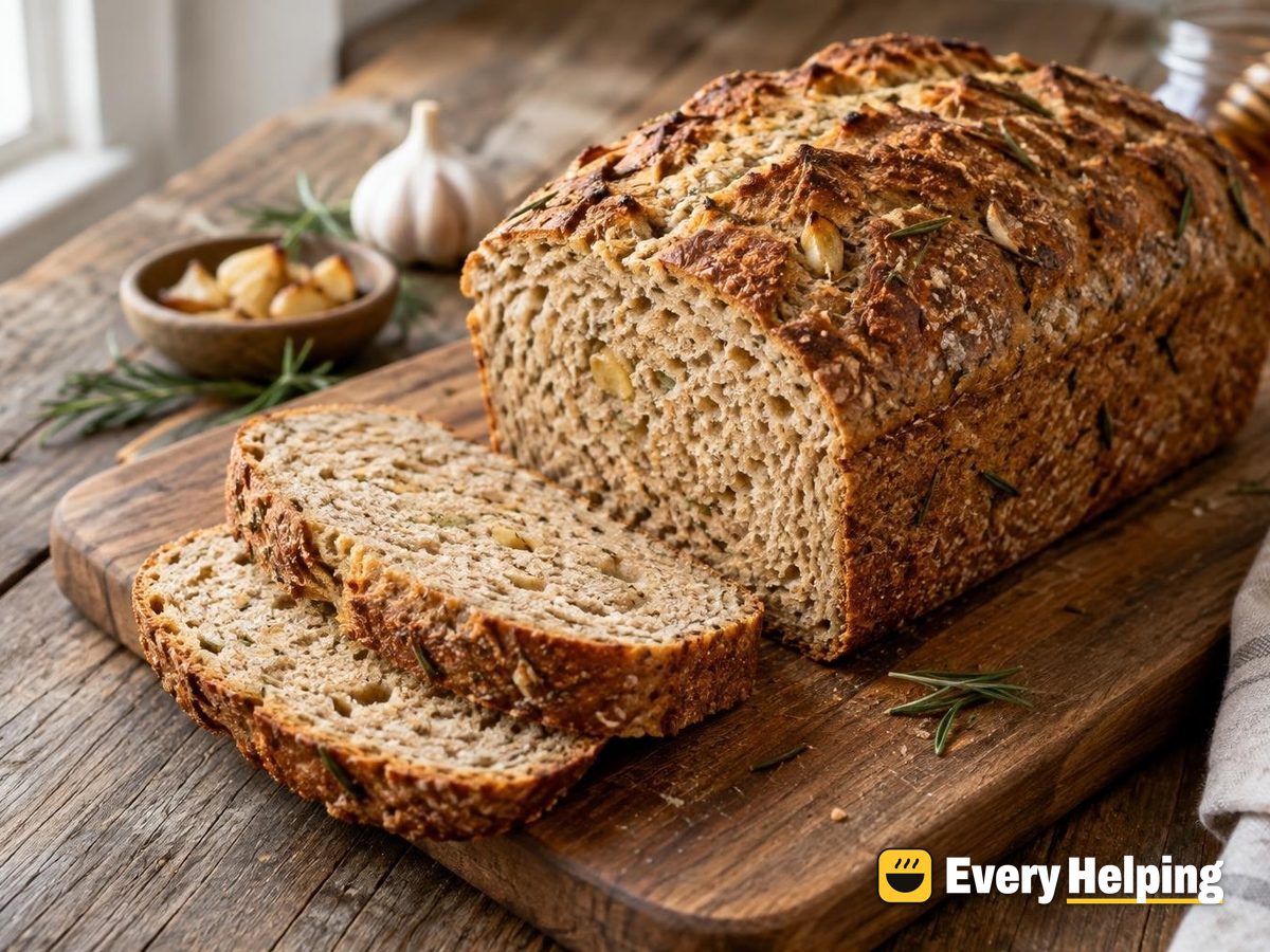Roasted Garlic Rosemary Whole Wheat Sandwich Loaf