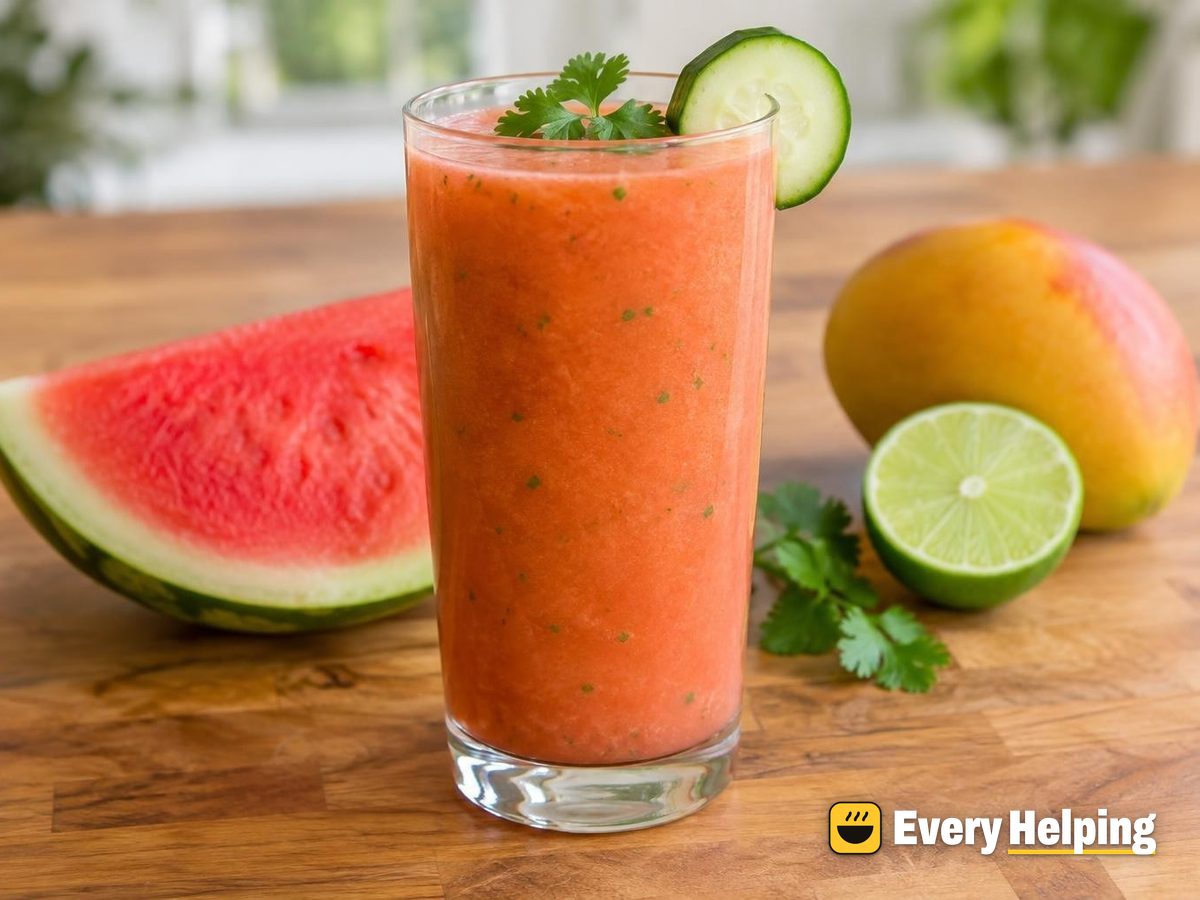 Watermelon-Mango Agua Fresca with Cilantro