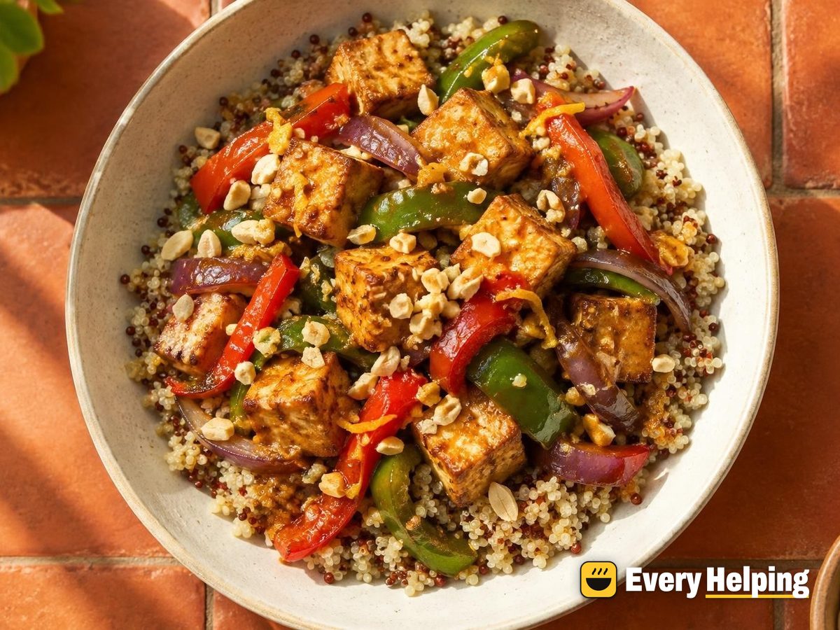 Crispy Tofu Pepper Stir-Fry with Citrus Ginger
