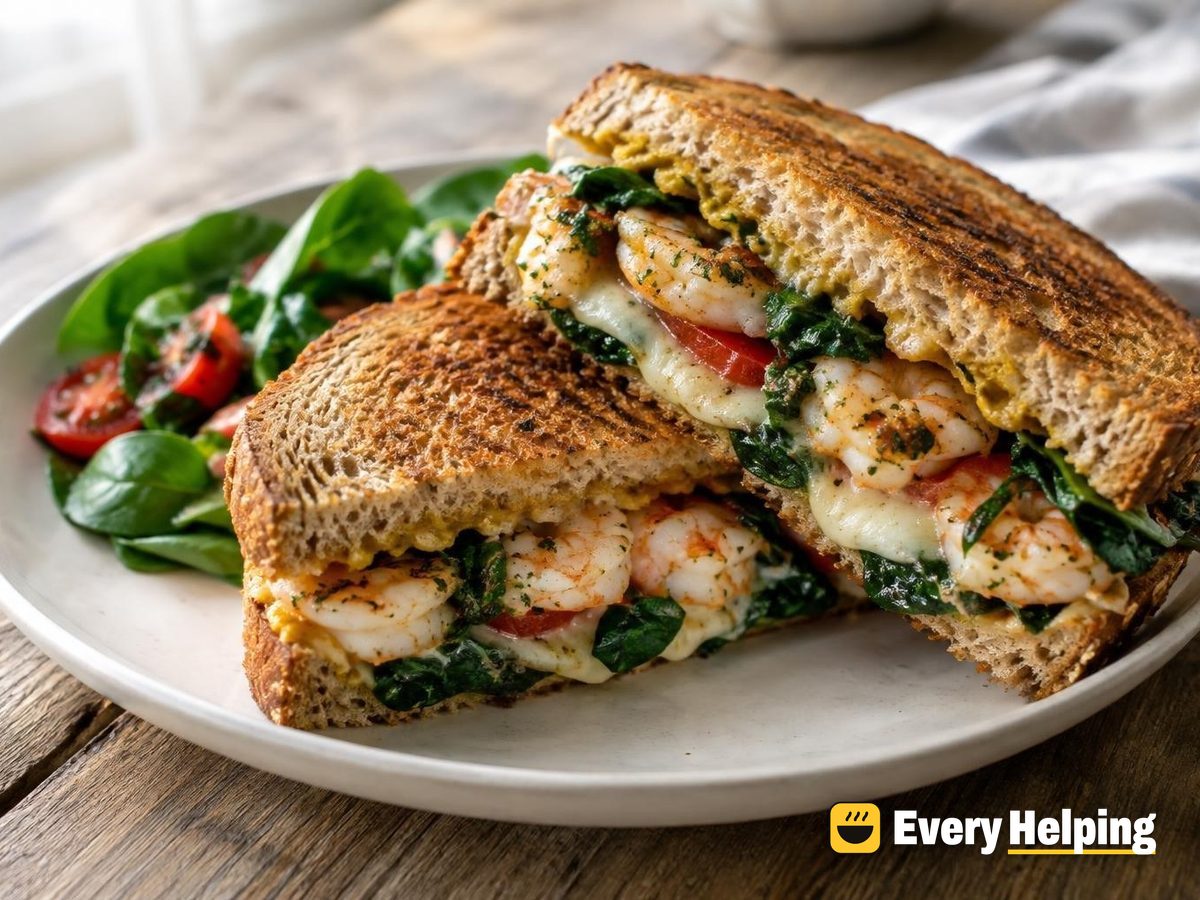Garlic Lemon Shrimp Melts with Spinach