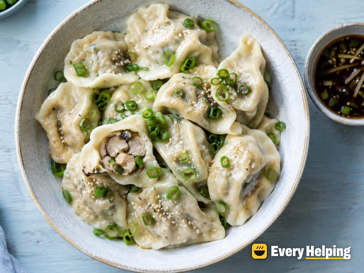 Chicken Thigh, Mushroom and Scallion Boiled Dumplings