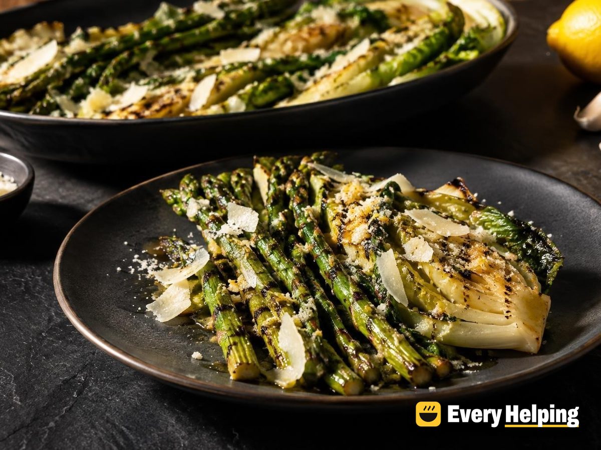 Grilled Asparagus and Romaine with Parmesan