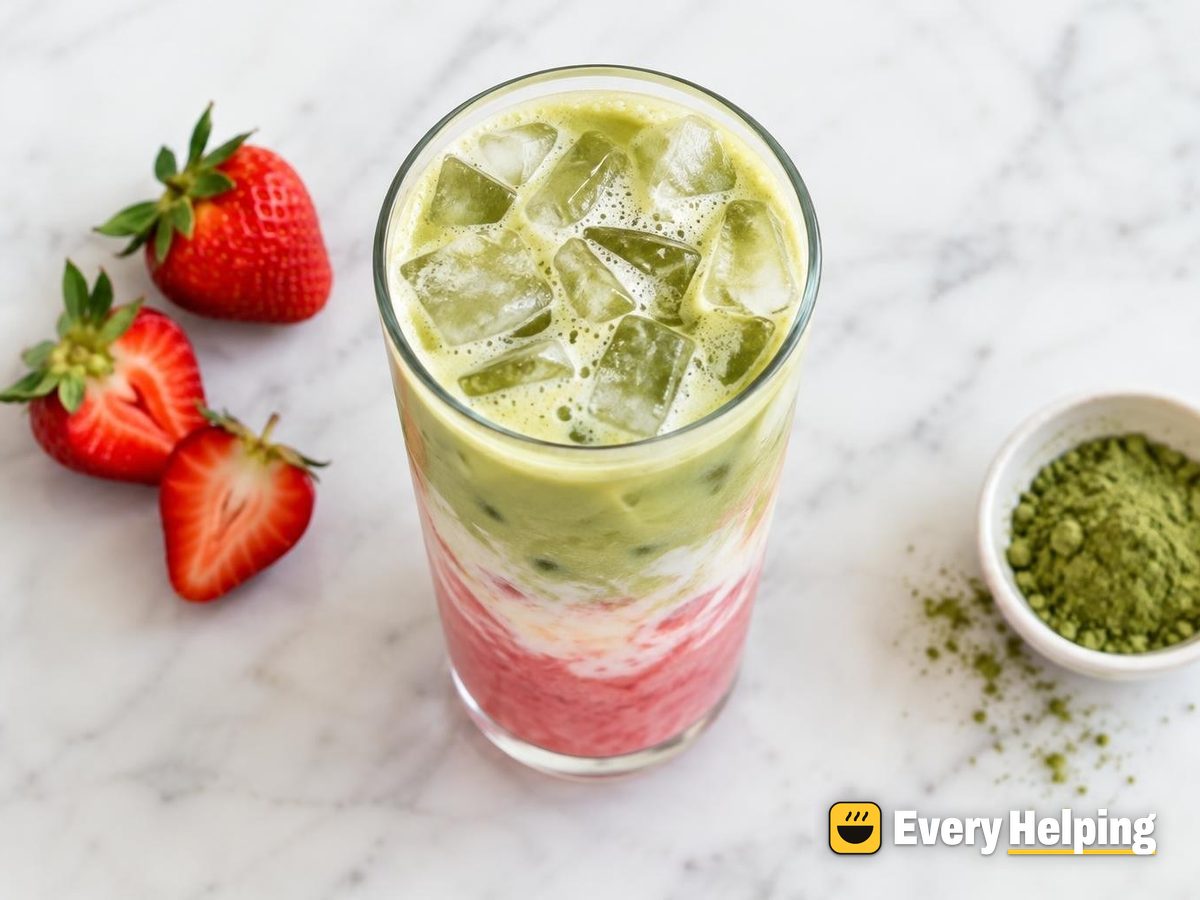 Iced Strawberry Vanilla Green Tea Latte