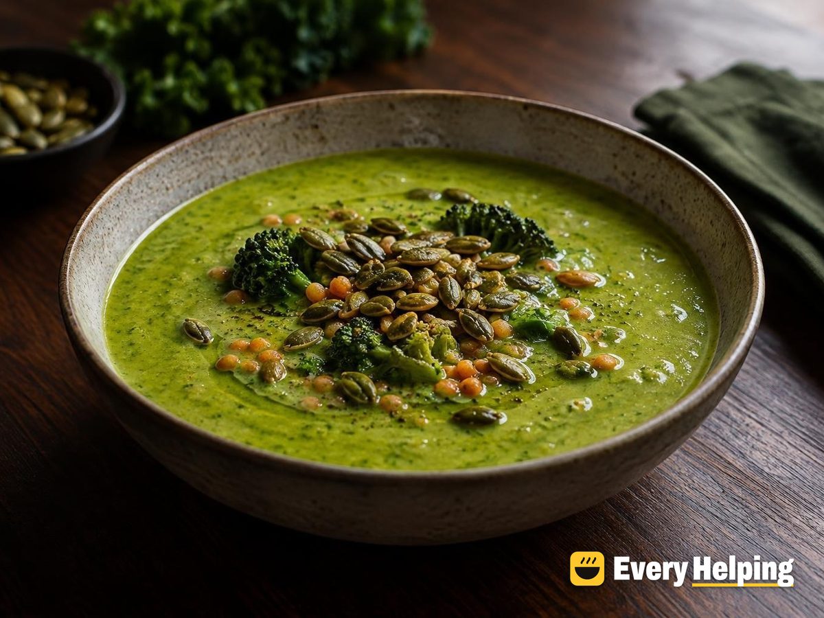 Creamy Coconut Green Soup with Red Lentils