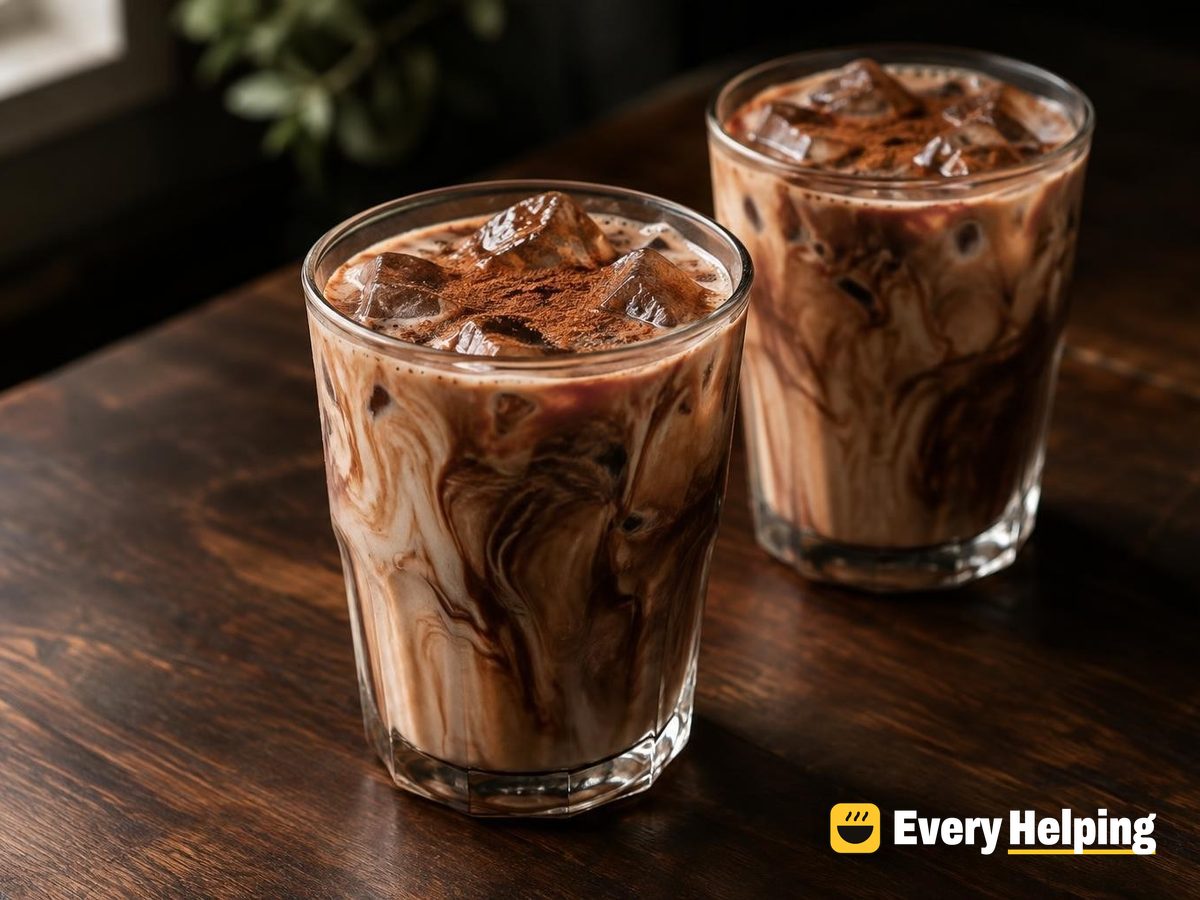 Iced Cinnamon Mocha Latte with Cocoa Syrup