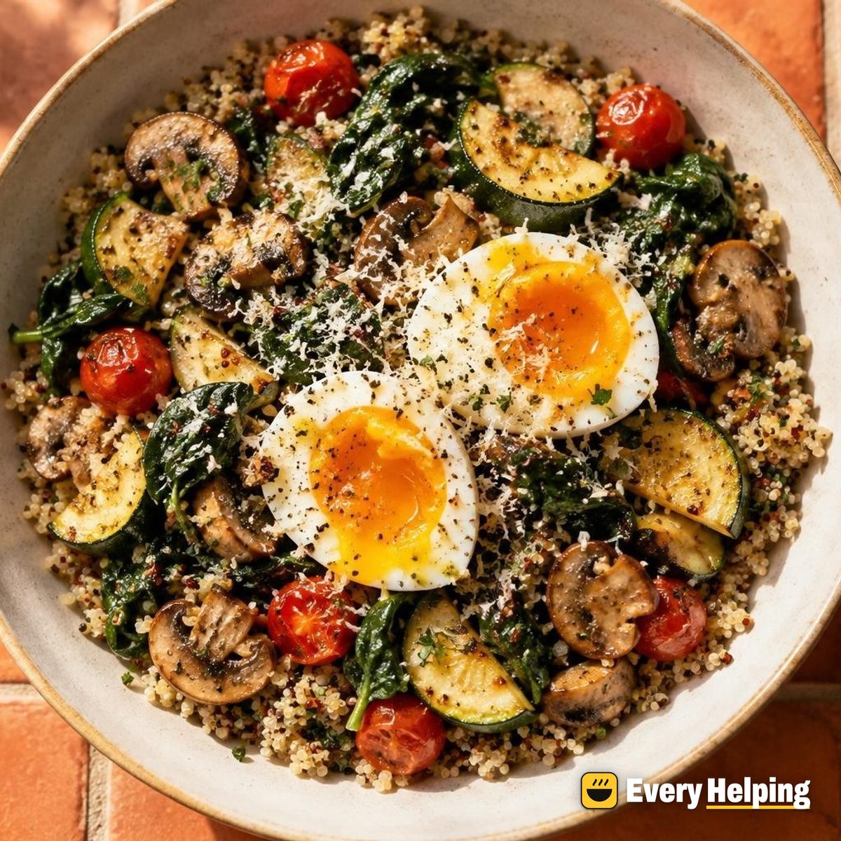 Savory Quinoa Breakfast Bowls with Jammy Eggs