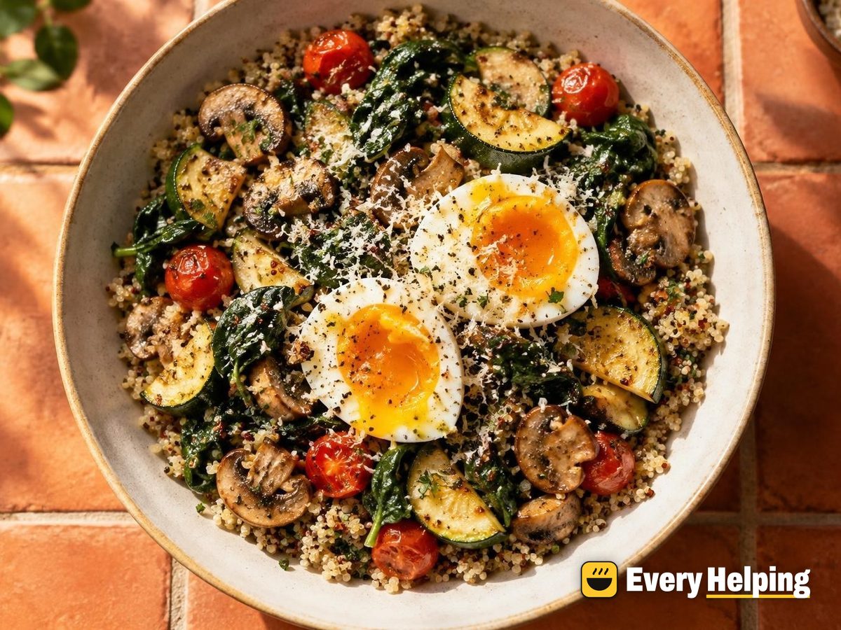 Savory Quinoa Breakfast Bowls with Jammy Eggs