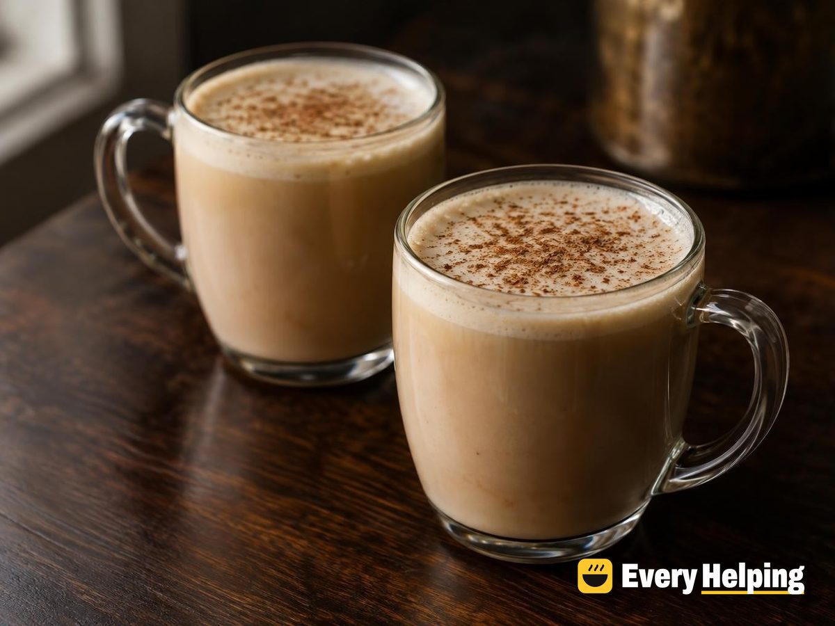 Hot Eggnog Latte with Nutmeg