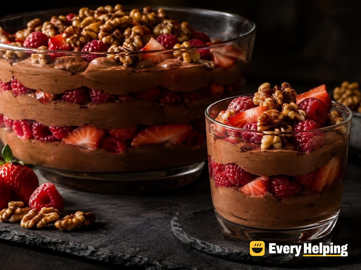 Chocolate Tofu Mousse Raspberry Walnut Parfaits