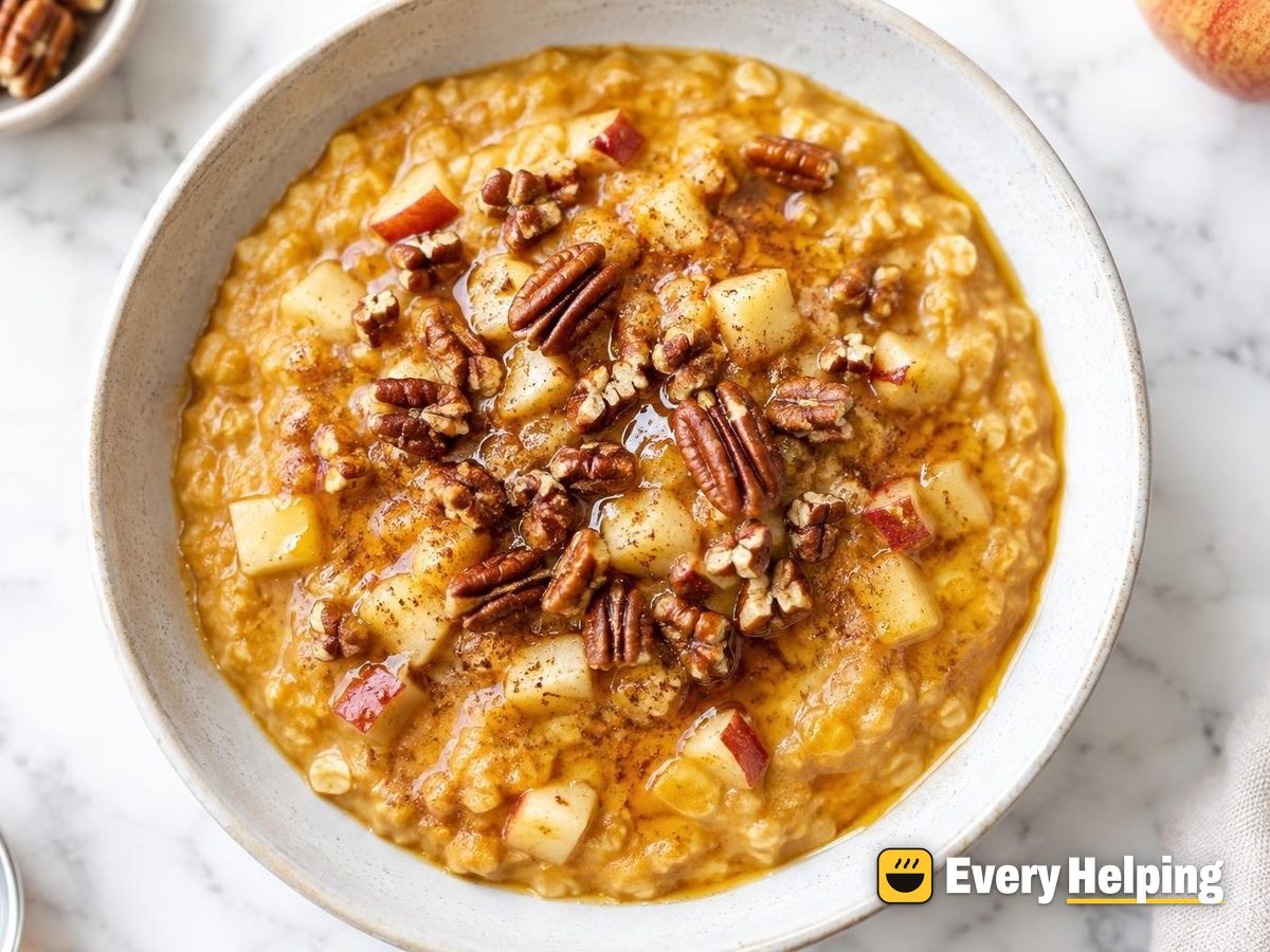 Pumpkin Spice Soy Milk Porridge with Pecans