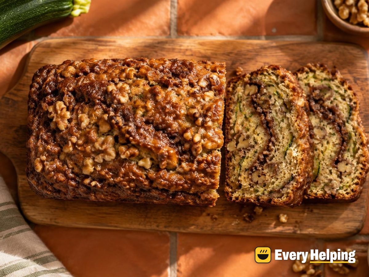 Maple Walnut Zucchini Bread with Cinnamon Swirl