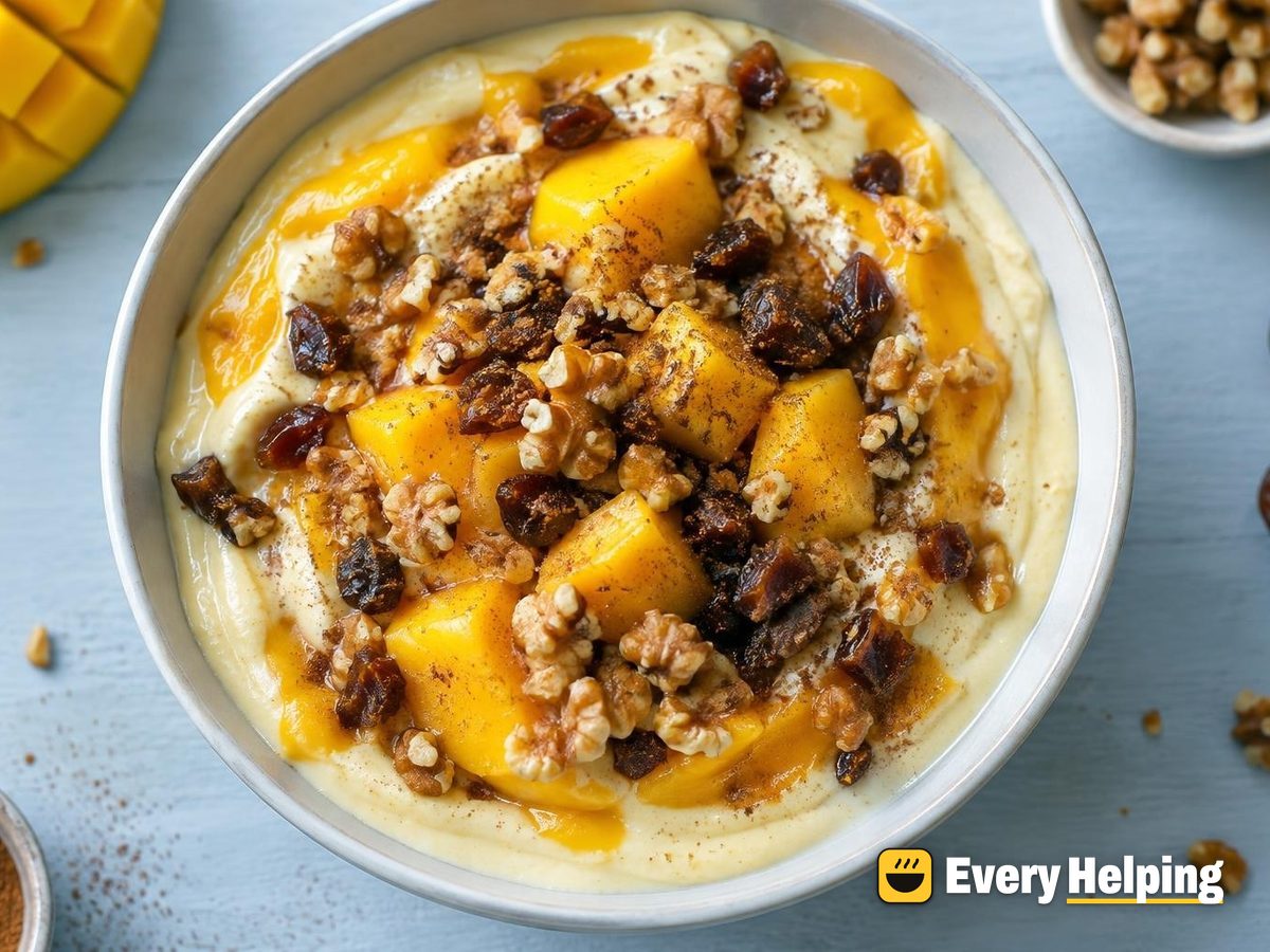 Mango Lassi Cottage Cheese Parfait with Walnuts