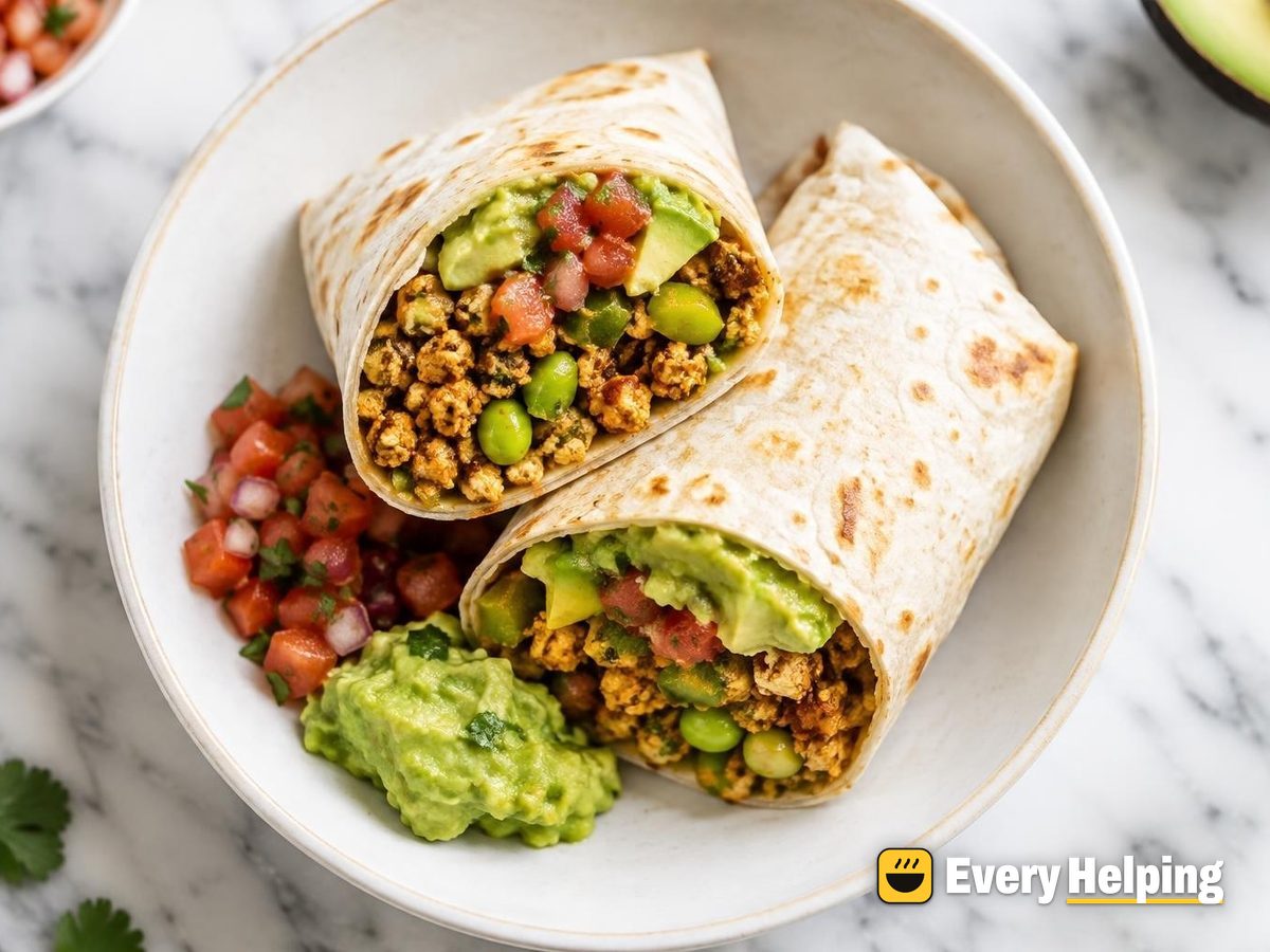 Tofu Chorizo-Spiced Breakfast Burritos