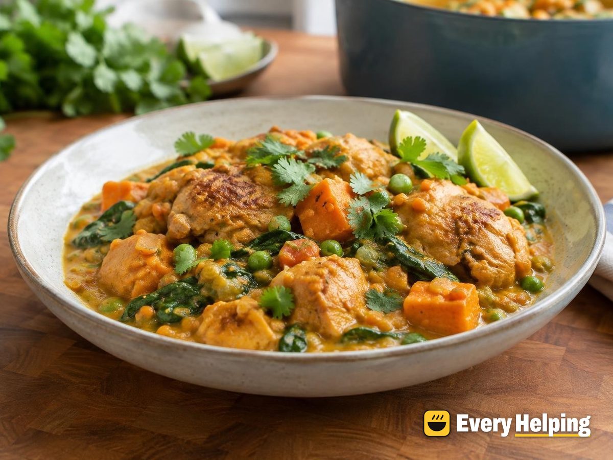 Chicken Thigh Red Lentil Curry with Coconut