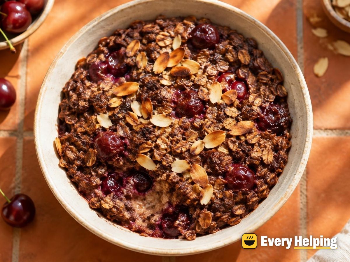 Cherry Cocoa Almond Baked Oatmeal