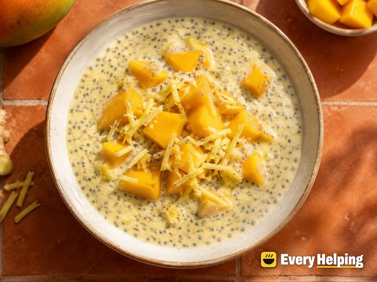 Mango Ginger Kefir Chia Pudding