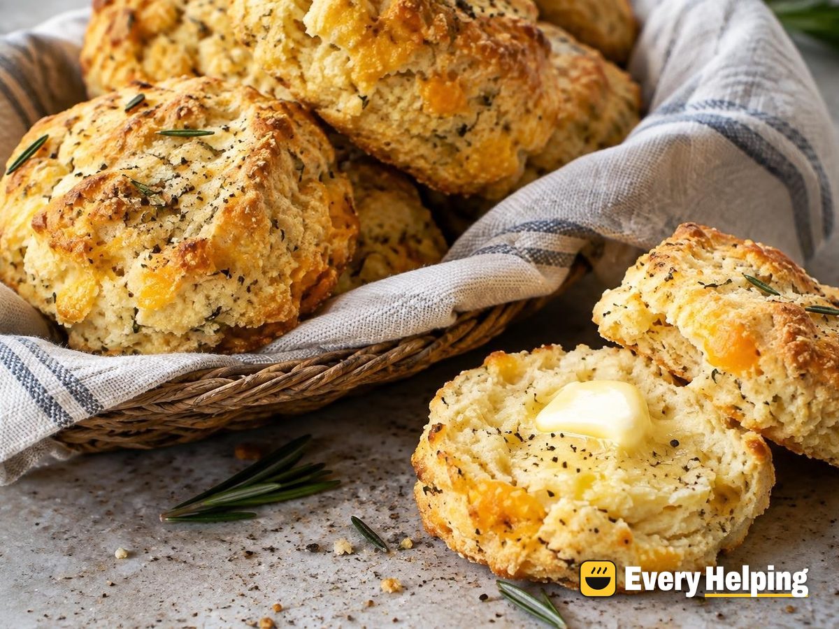 Rosemary Garlic Cornmeal Cheddar Biscuits