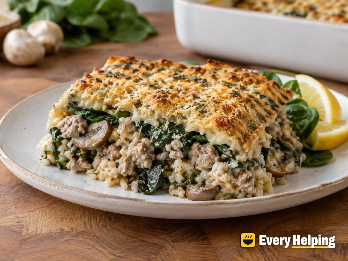 Lemon-Oregano Turkey Brown Rice Bake