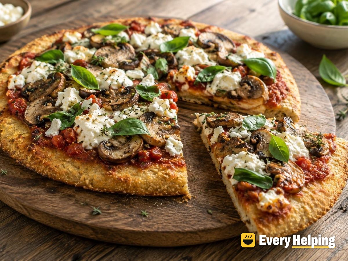 Skillet Semolina Flatbreads with Rosemary Mushrooms