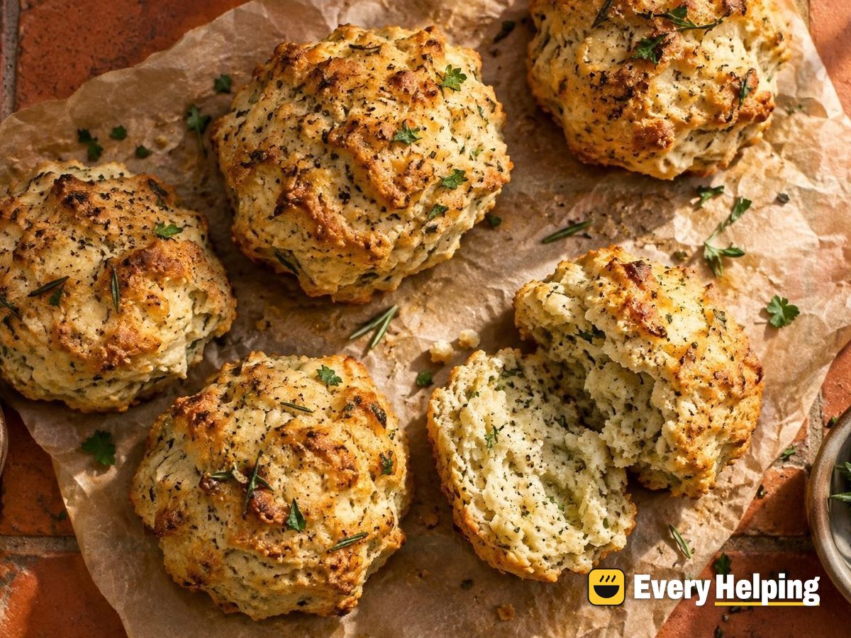 Rosemary Garlic Cracked Pepper Drop Biscuits