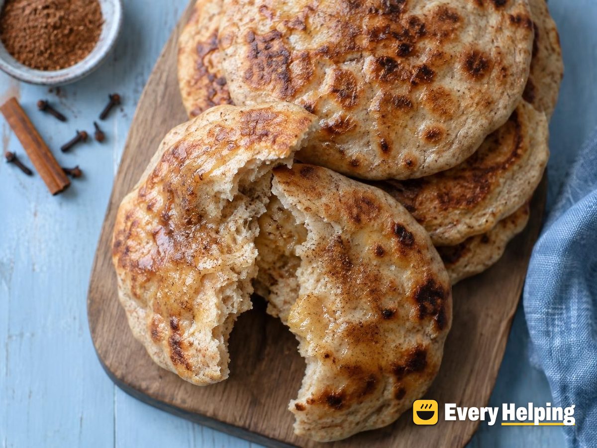 Skillet Milk Pitas with Cinnamon-Clove Butter