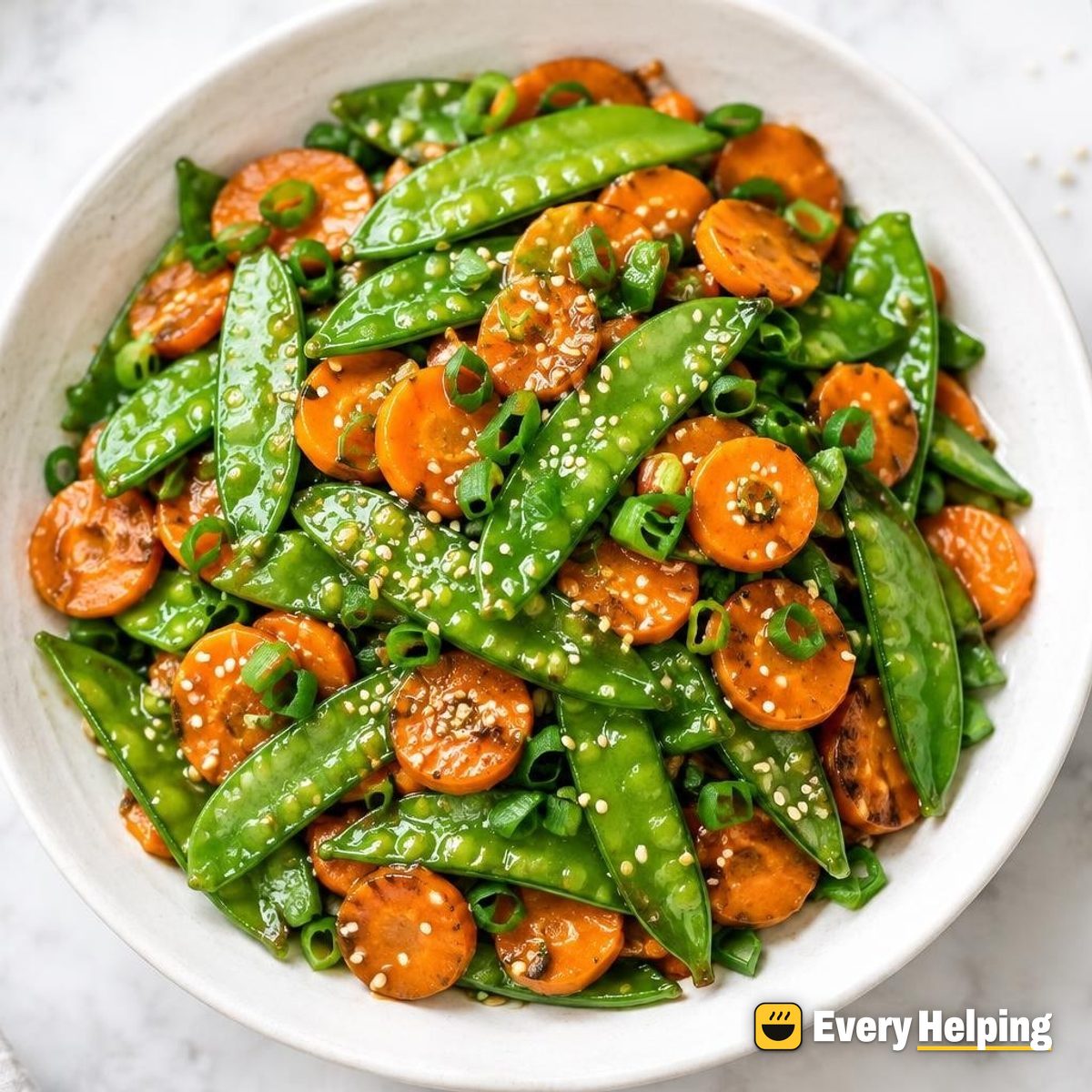 Ginger Sesame Sautéed Snow Peas and Carrots