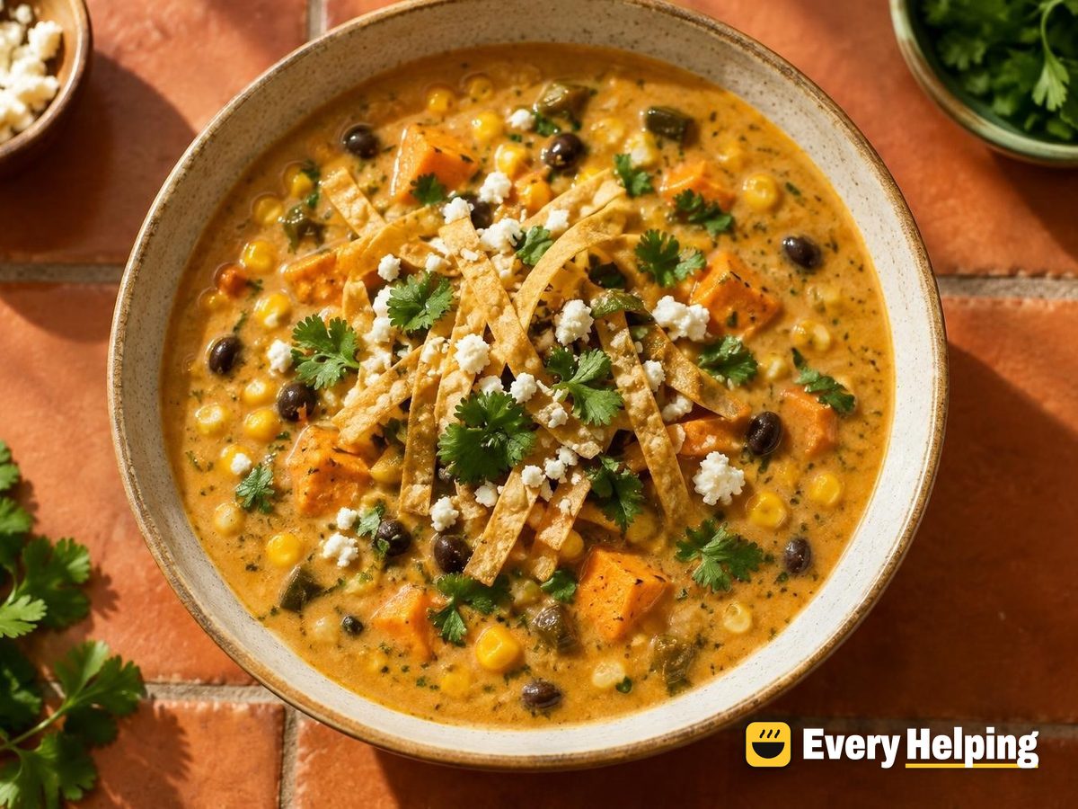 Creamy Poblano-Style Sweet Potato Corn Soup