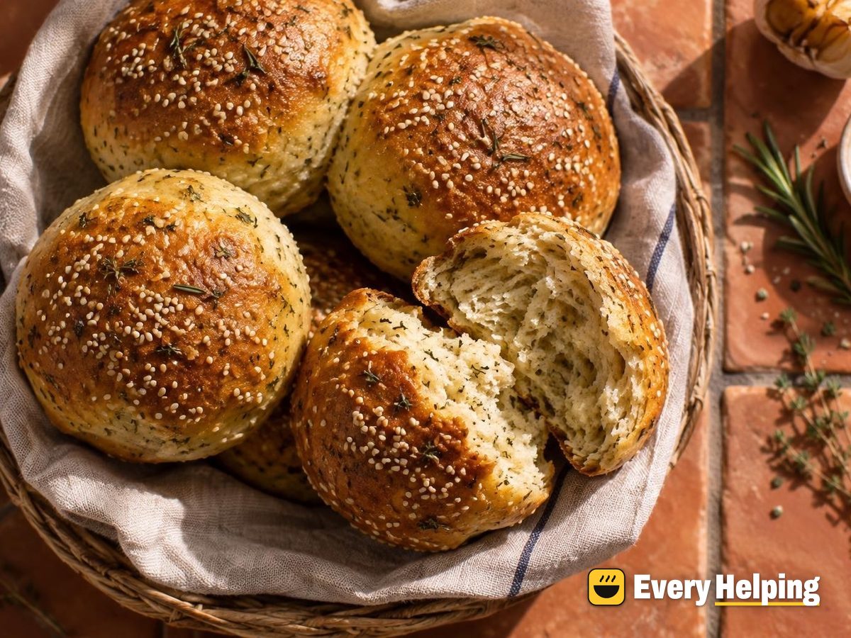 Rosemary Roasted Garlic Olive Oil Burger Buns