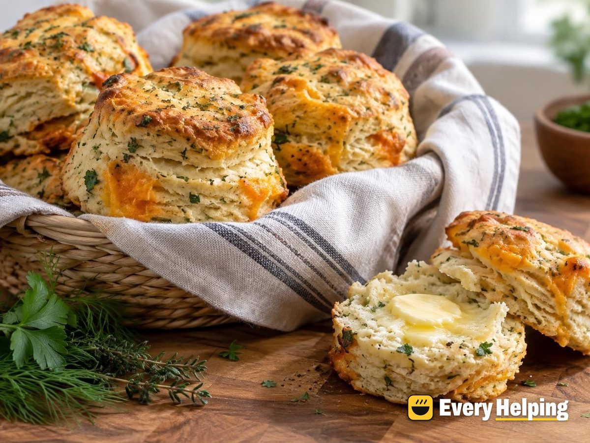 Flaky Cheddar Herb Laminated Biscuits