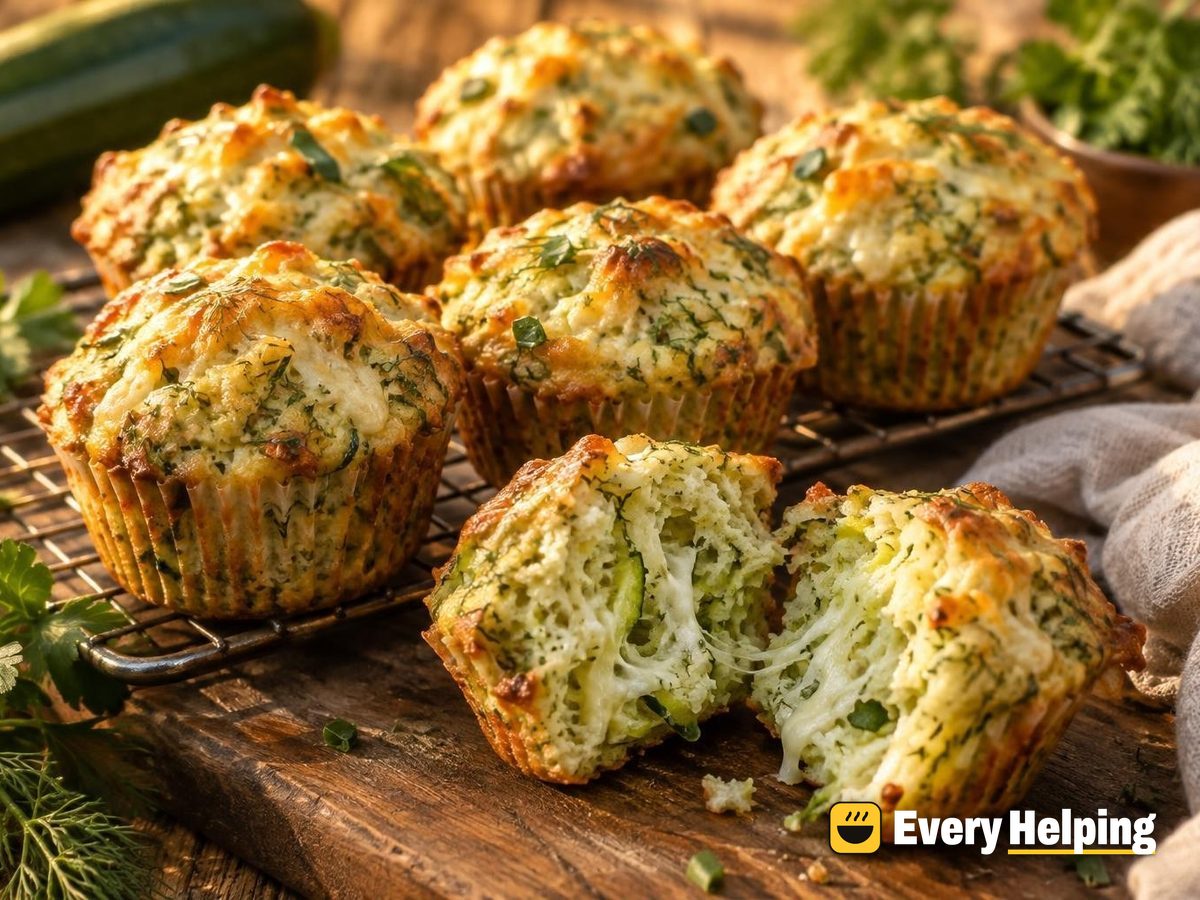 Zucchini Dill Muffins with Melty Mozzarella