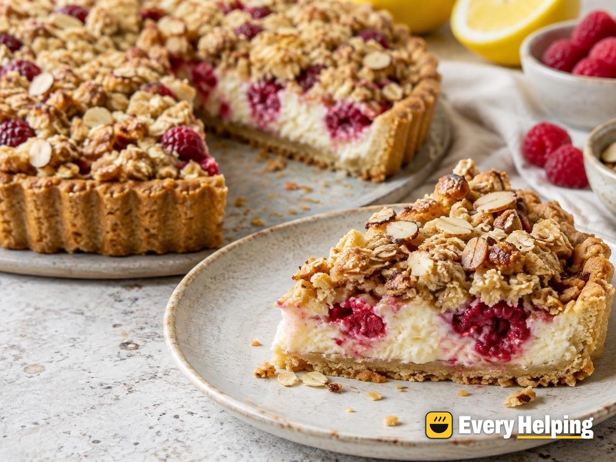 Lemon Raspberry Cheesecake Tarts with Oat Crumble