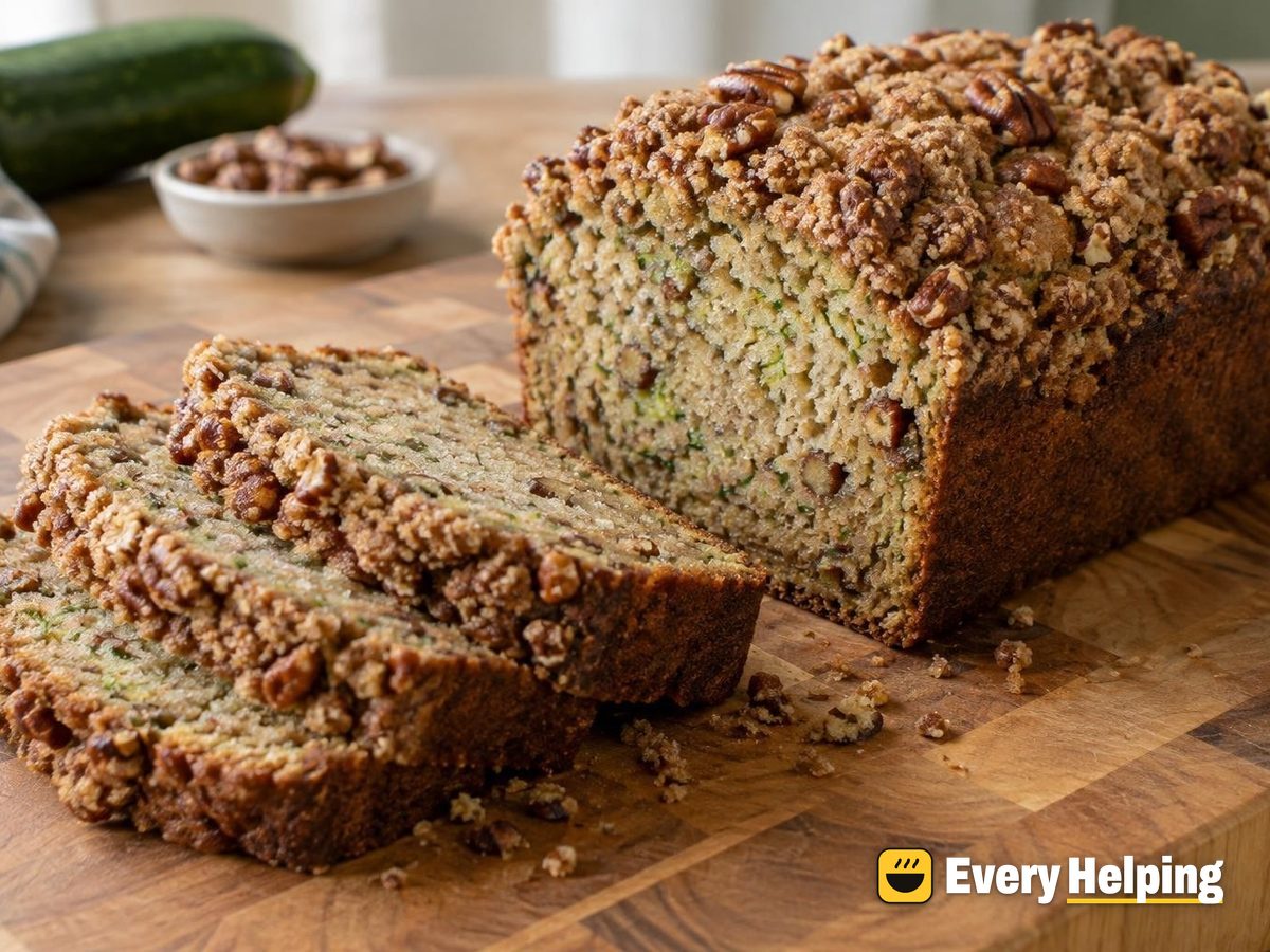 Brown Butter Zucchini Bread with Cinnamon Crumble
