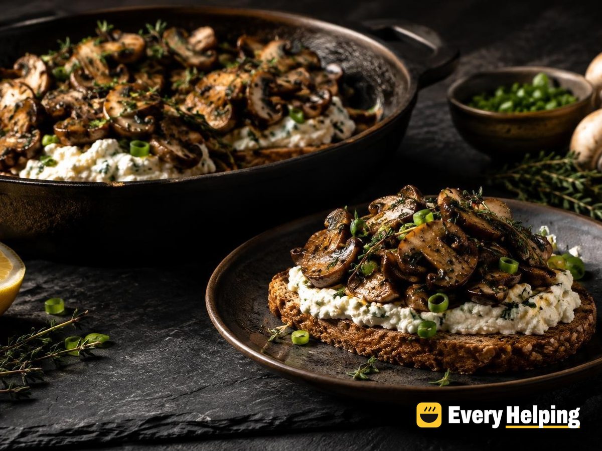 Buttermilk Ricotta Toast with Garlic-Thyme Mushrooms
