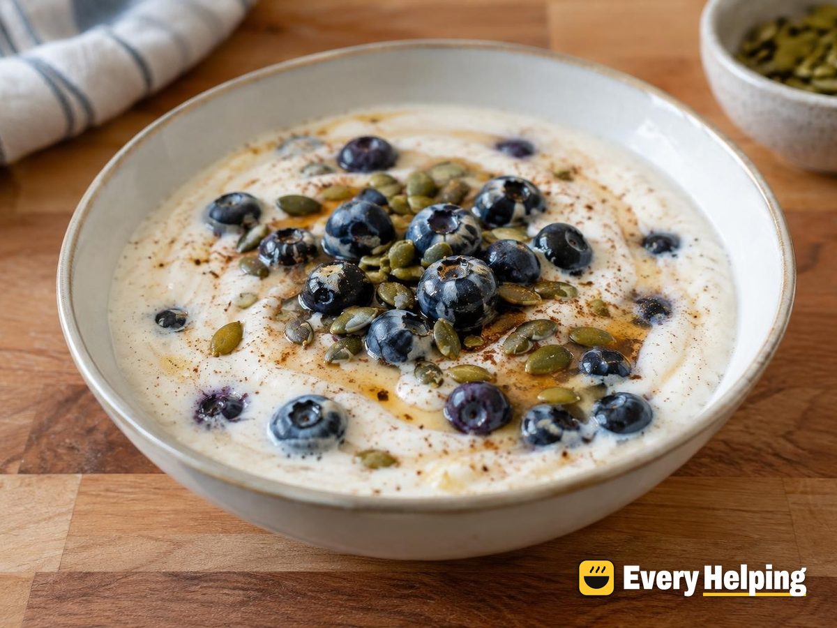 Pourable Maple-Nutmeg Yogurt with Blueberries