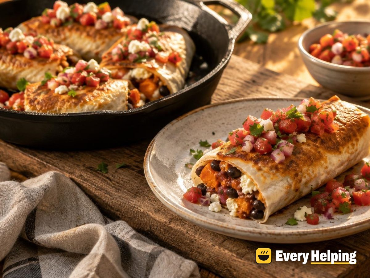 Crispy Queso Fresco Sweet Potato Burritos