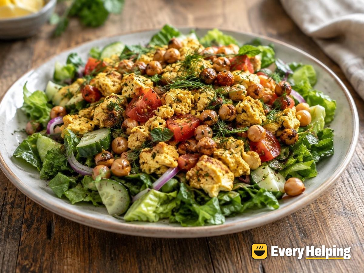 Mediterranean Tofu Scramble with Dill and Chickpeas