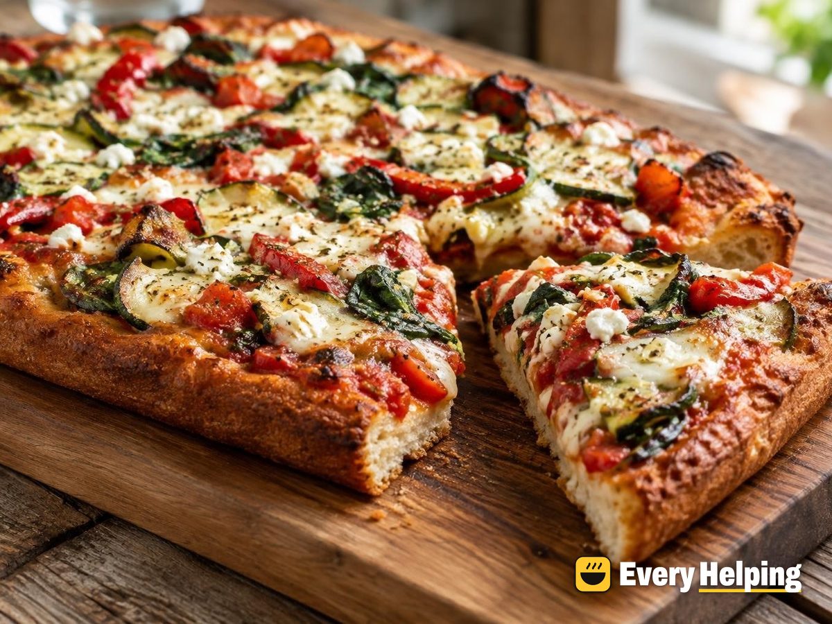 Zucchini Ribbon Pan Pizzas with Oregano Sauce