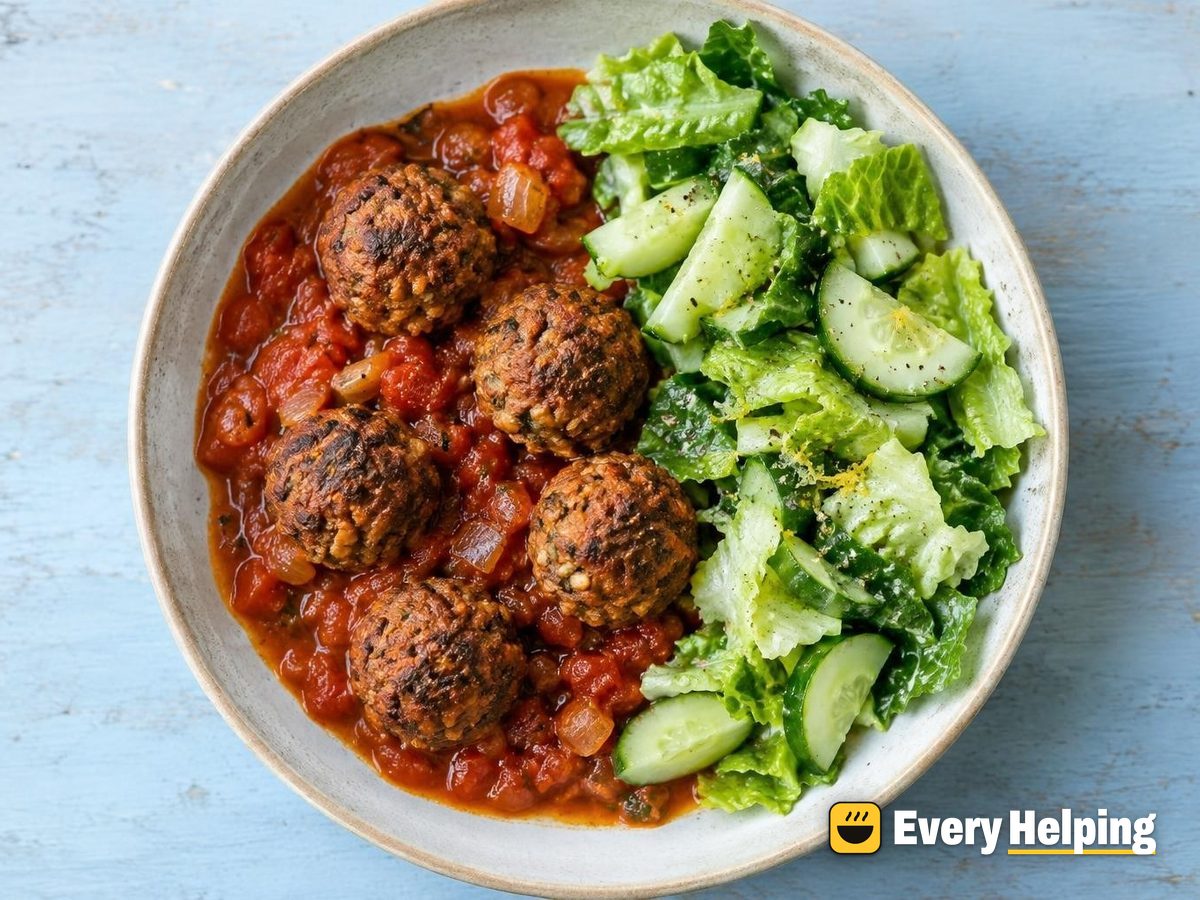 Smoky Lentil Balls in Paprika Tomato Sauce
