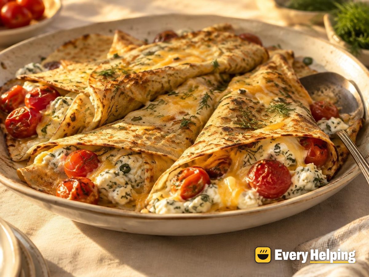 Herbed Cottage Cheese and Tomato Crêpes